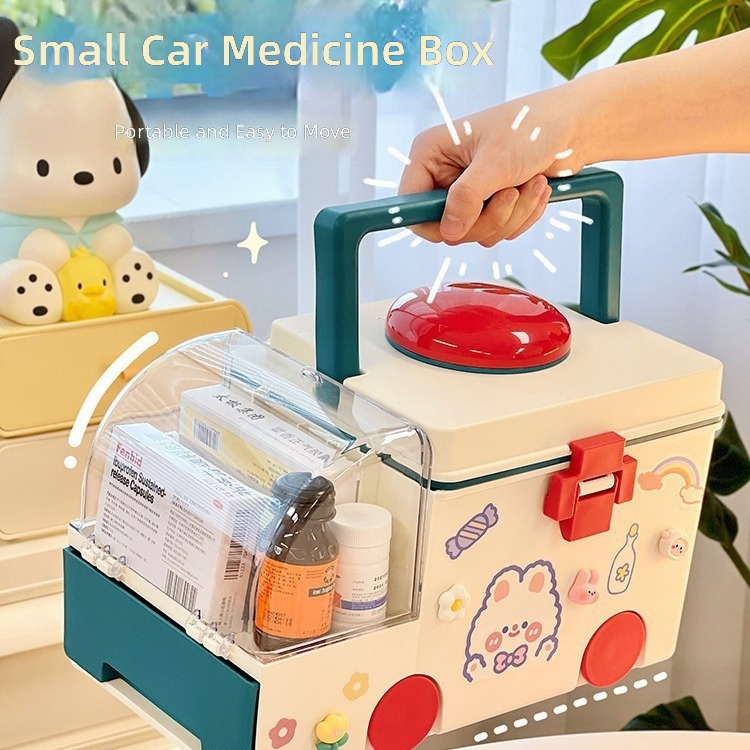 First Aid Kit - Medizinschrank mit mehreren Fächern und Sichtfenstern,