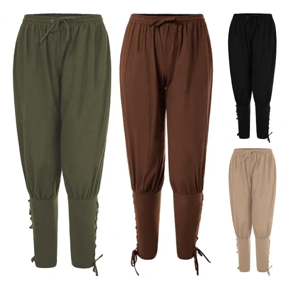 Bandage - Mittelalterliche Piratenhose für Erwachsene Männer, Leinen-Reiterkostüm,